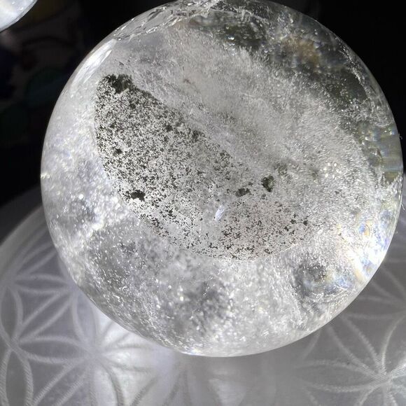 Garden Quartz Sphere with Rainbow Flash - Picture 7 of 14
